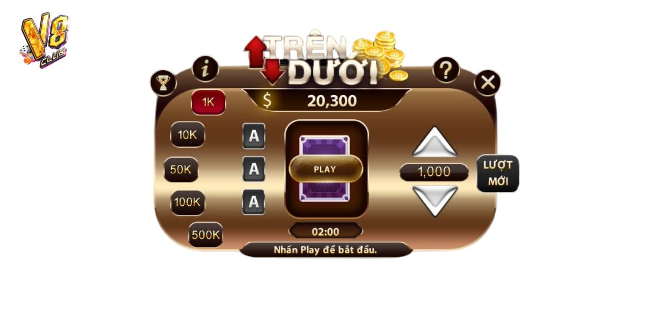 TRÊN DƯỚI V8 CLUB – HƯỚNG DẪN CÁC THAO TÁC CHƠI GAME DỄ HIỂU 2 TRÊN DƯỚI V8 CLUB